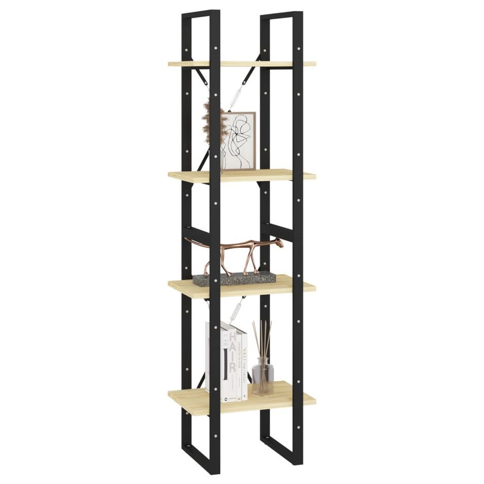 Bibliothèque à 4 niveaux 40x30x140 cm Bois de pin massif - Photo n°1