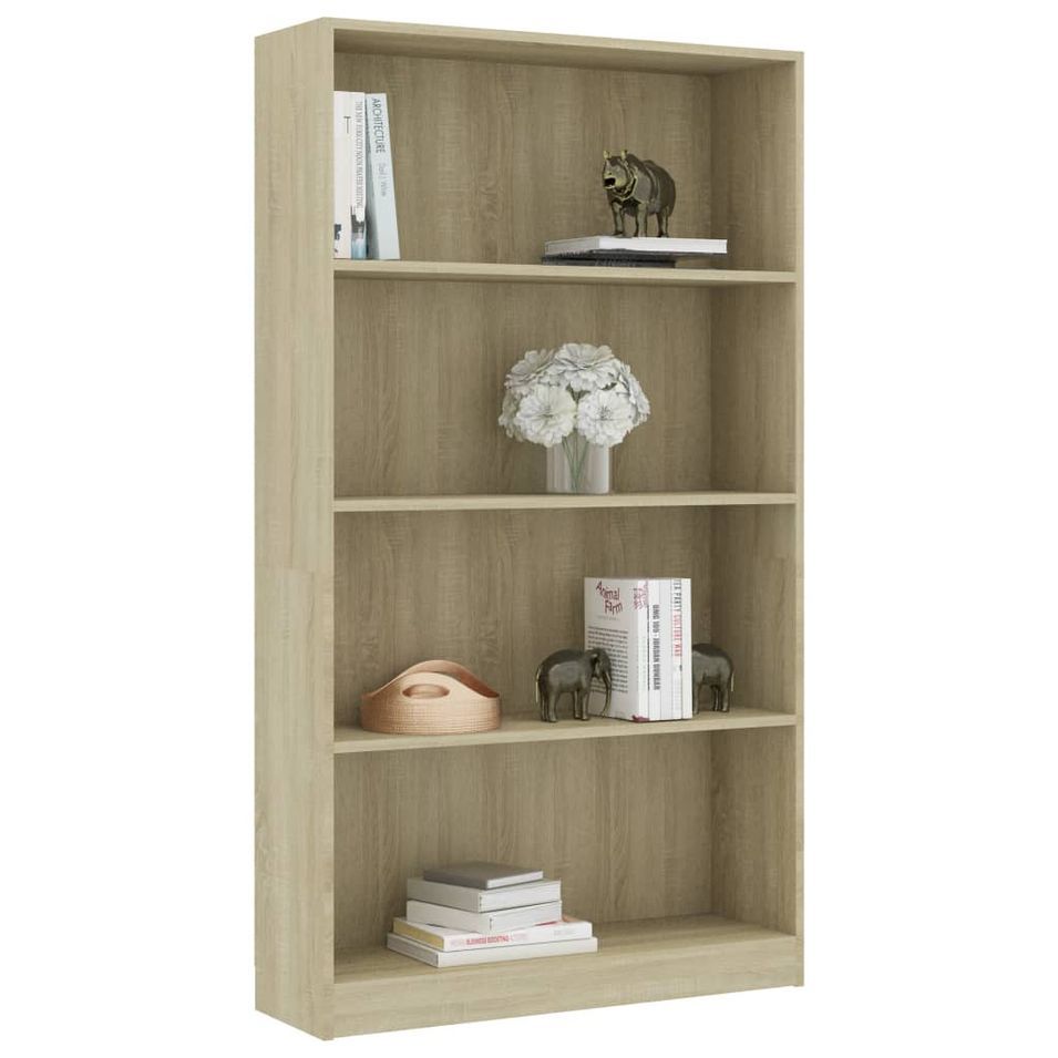 Bibliothèque à 4 niveaux Chêne sonoma 80x24x142 cm - Photo n°1