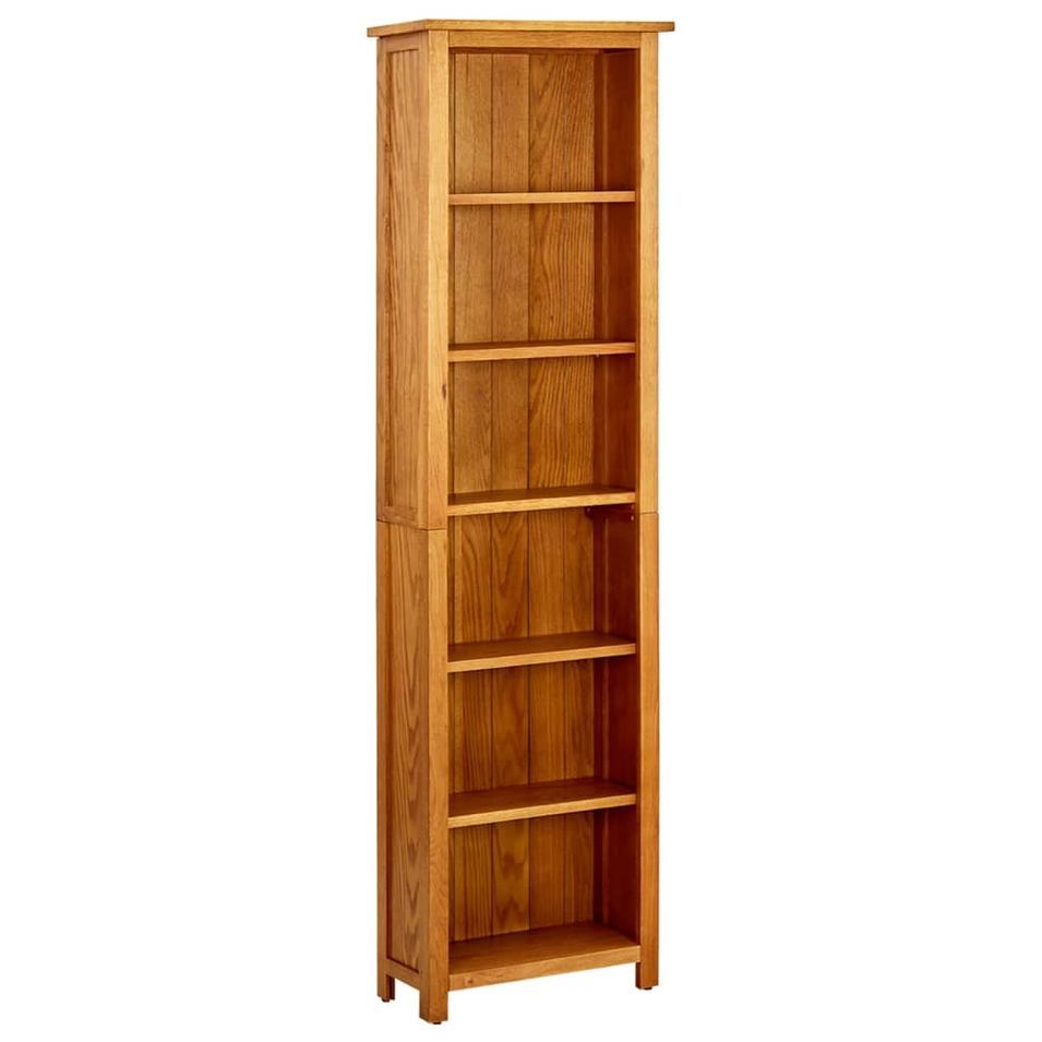 Bibliothèque à 6 étagères 52x22x180 cm Bois de chêne massif - Photo n°1