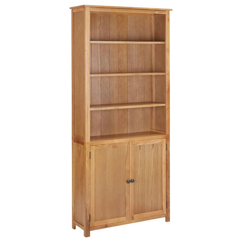 Bibliothèque avec 2 portes 90x30x200 cm Bois de chêne massif - Photo n°1