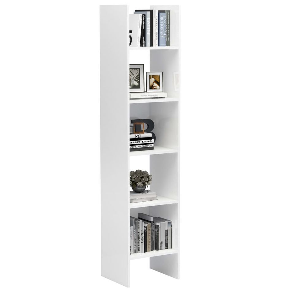 Bibliothèque Blanc brillant 40x35x180 cm - Photo n°1