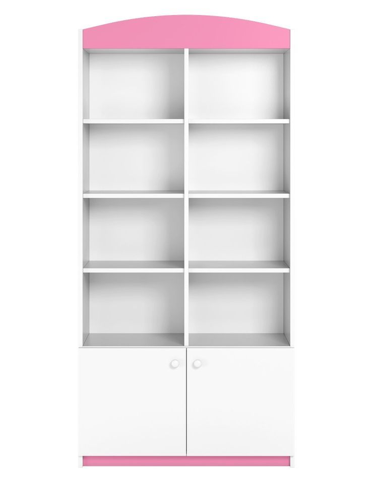 Bibliothèque blanche et rose Drimy 90 cm - Photo n°1
