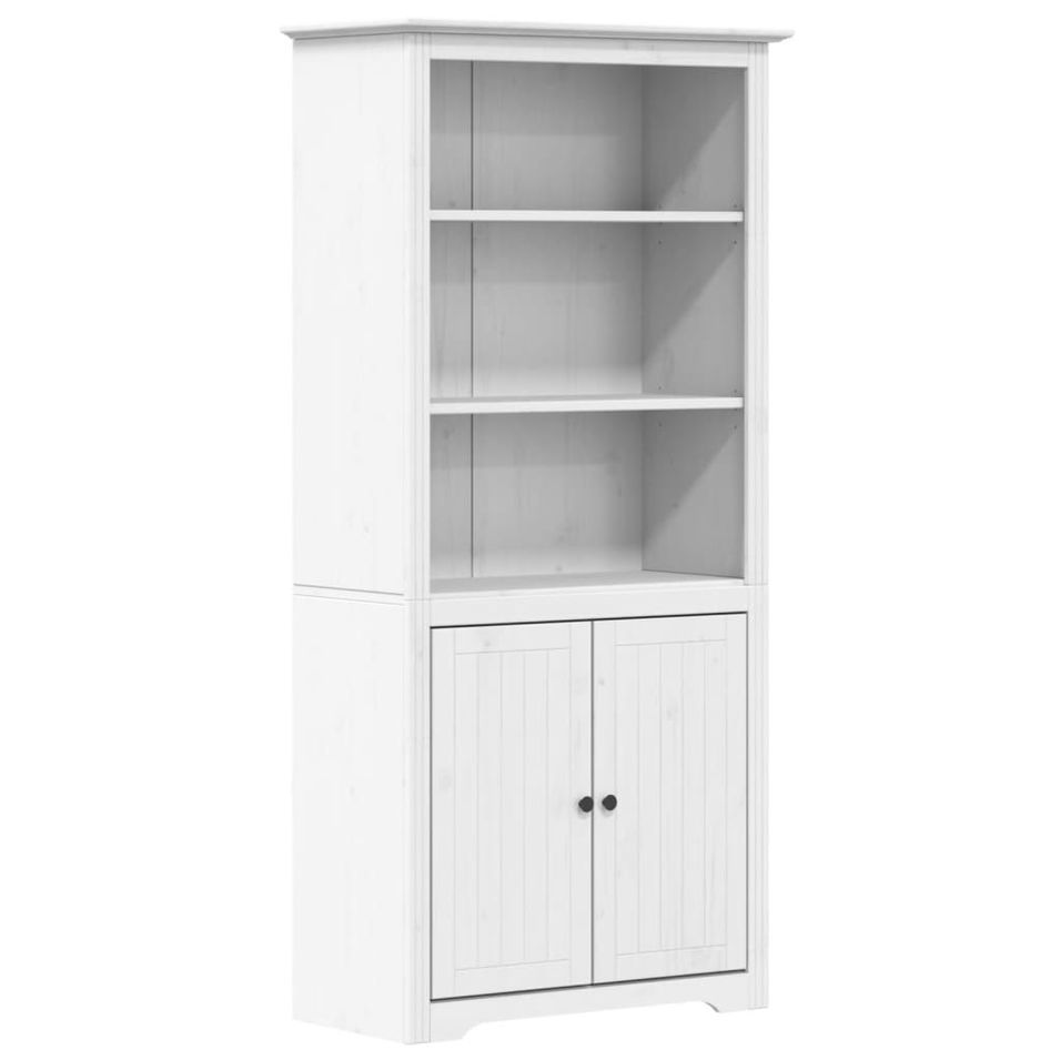 Bibliothèque BODO blanc 80 x 40 x 172 cm bois de pin massif - Photo n°1