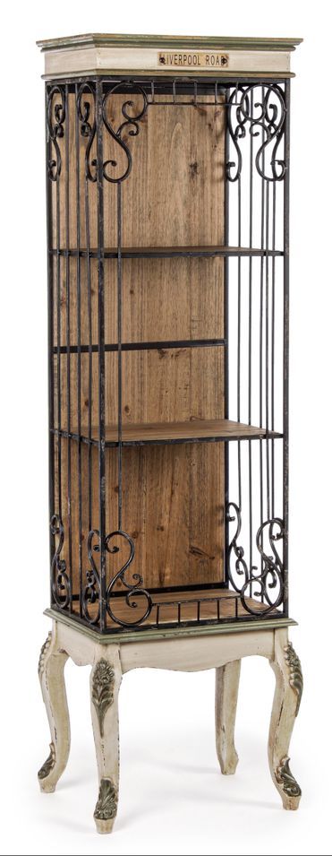 Bibliothèque bois de pin et acier 3 étages Limi L 46.2 cm - Photo n°1