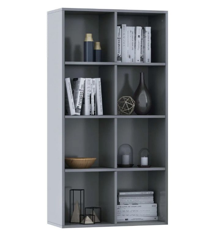 Bibliothèque bois gris brillant Athena 66 cm - Photo n°1