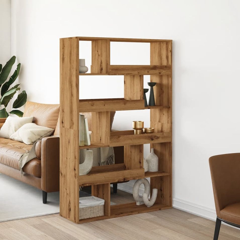 Bibliothèque chêne artisanal 100x33x156,5 cm bois d'ingénierie - Photo n°1