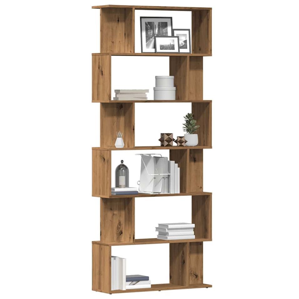 Bibliothèque chêne artisanal 80x24x192 cm bois d'ingénierie - Photo n°1