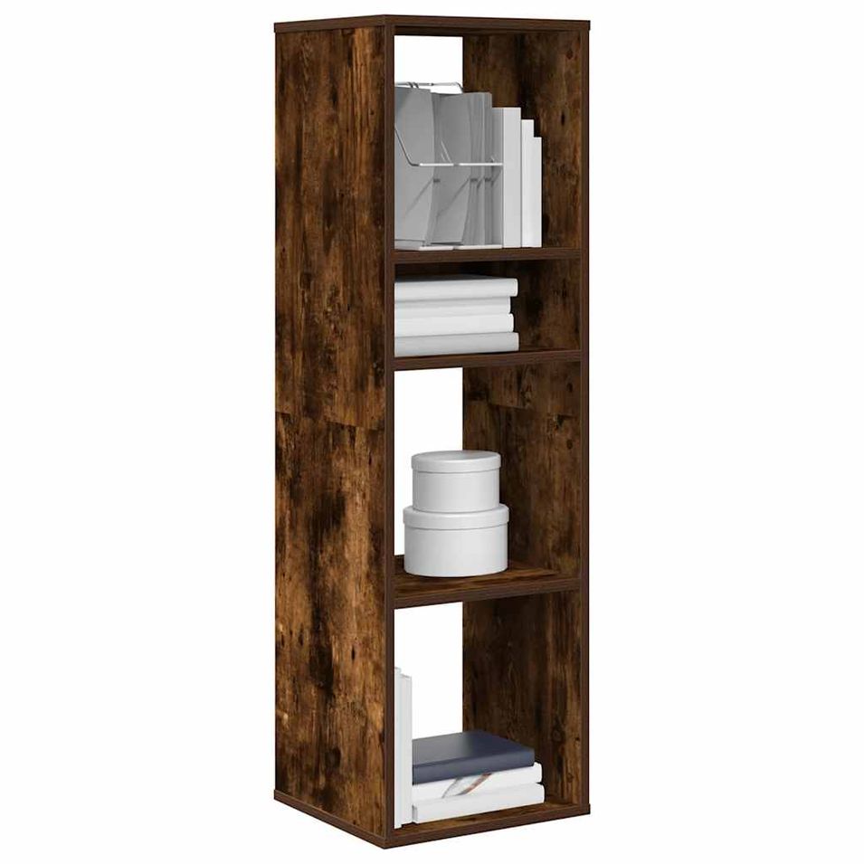 Bibliothèque chêne fumé 34x31x112 cm bois d'ingénierie - Photo n°1