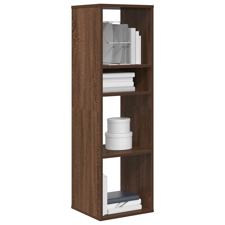 Bibliothèque chêne marron 34x31x112 cm bois d'ingénierie - Photo n°1
