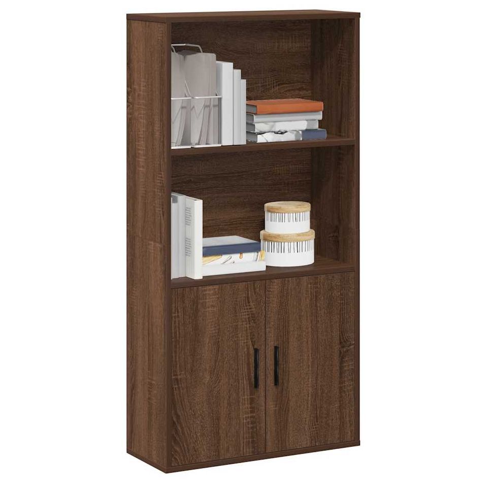 Bibliothèque chêne marron 60x24x120 cm bois d'ingénierie - Photo n°1