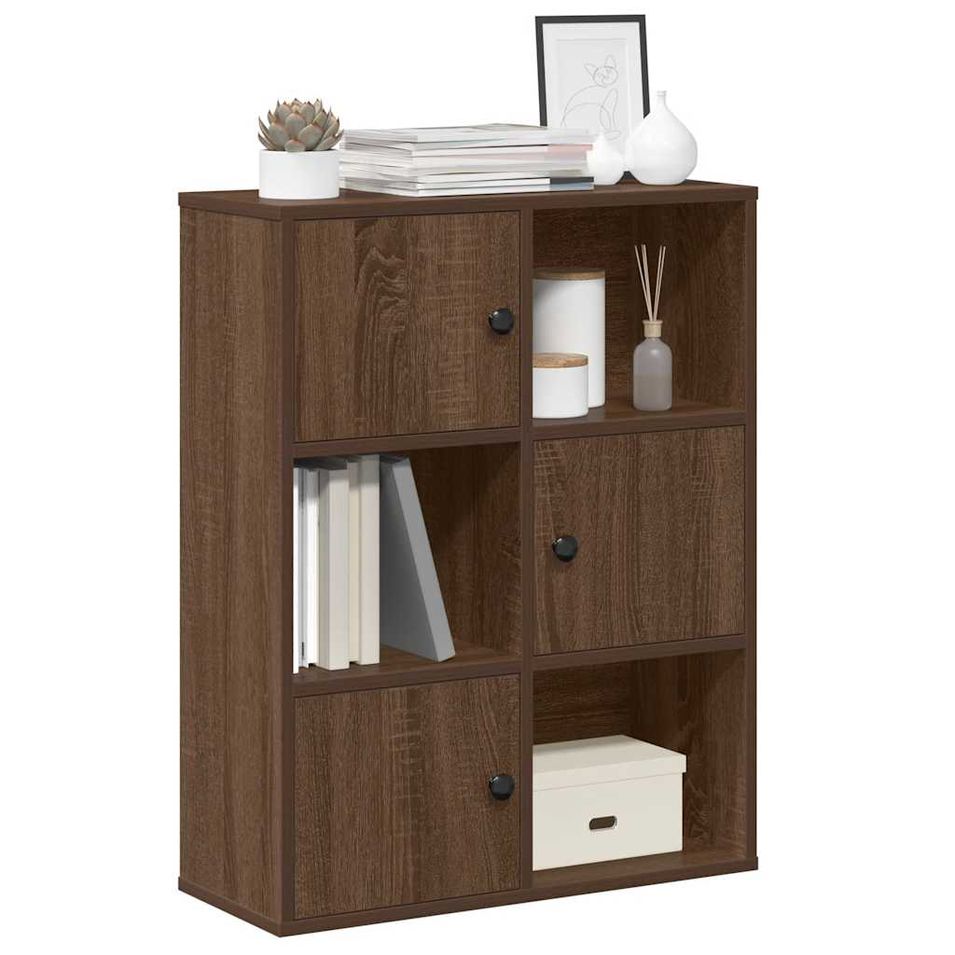 Bibliothèque chêne marron 60x24x76,5 cm bois d'ingénierie - Photo n°1