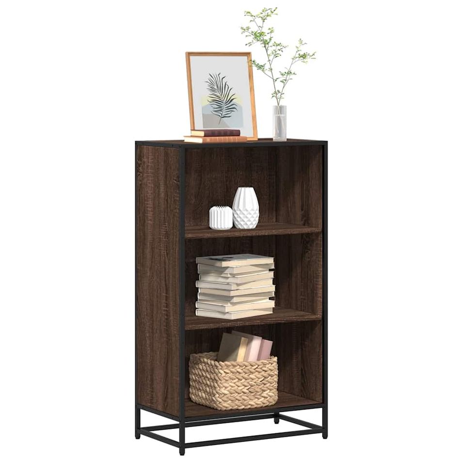 Bibliothèque chêne marron 60x35x107,5 cm bois d'ingénierie - Photo n°1