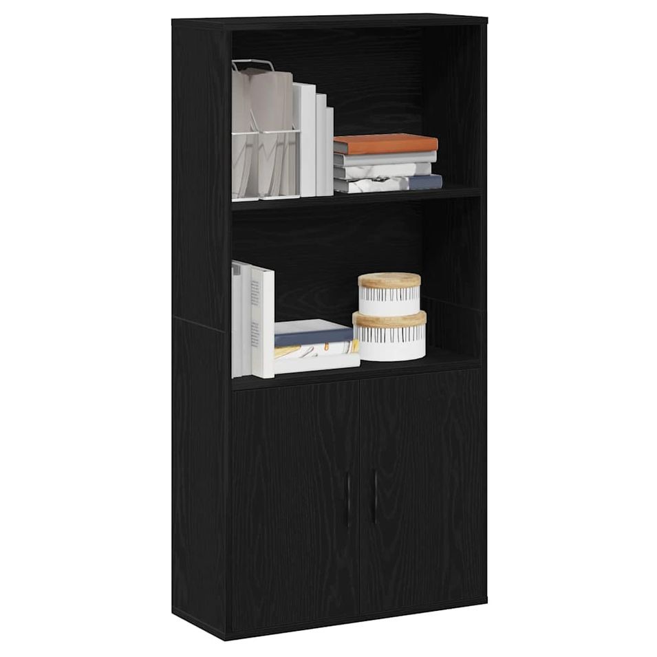 Bibliothèque chêne noir 60x24x120 cm bois d'ingénierie - Photo n°1