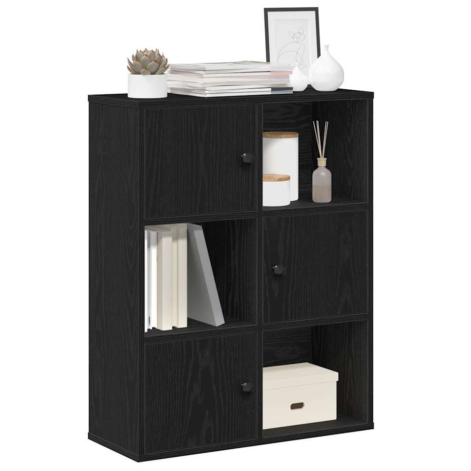 Bibliothèque chêne noir 60x24x76,5 cm bois d'ingénierie - Photo n°1