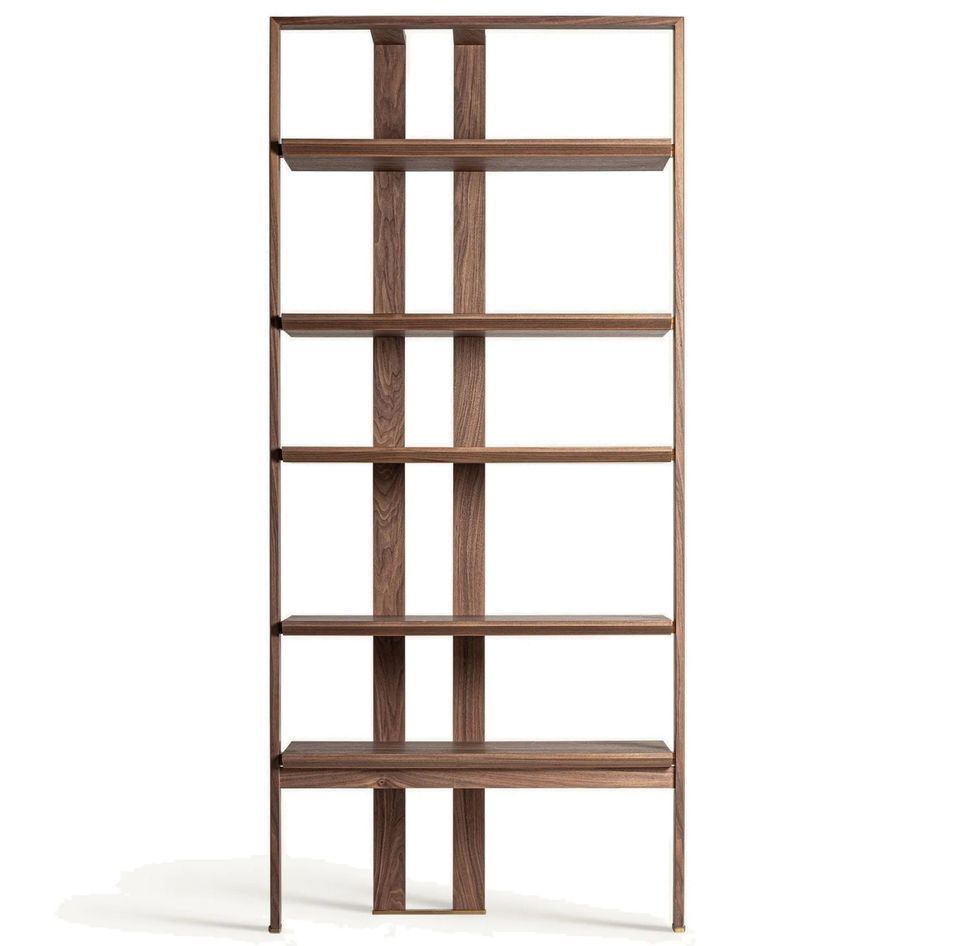 Bibliothèque design contemporain en noyer GIFHORN - Photo n°1