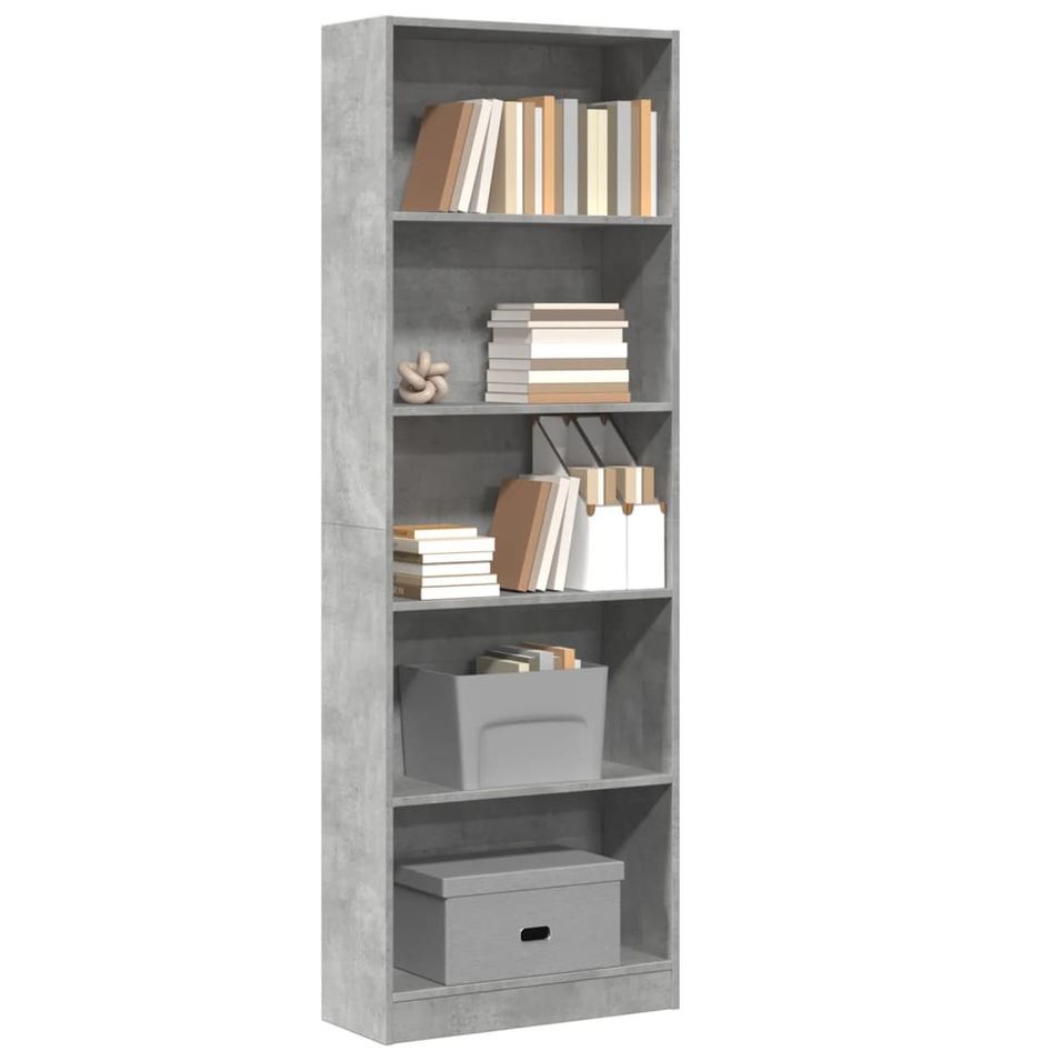 Bibliothèque en bois 5 niveaux L 60 x H 176 x P 24 cm - Collection Klazik - Photo n°1