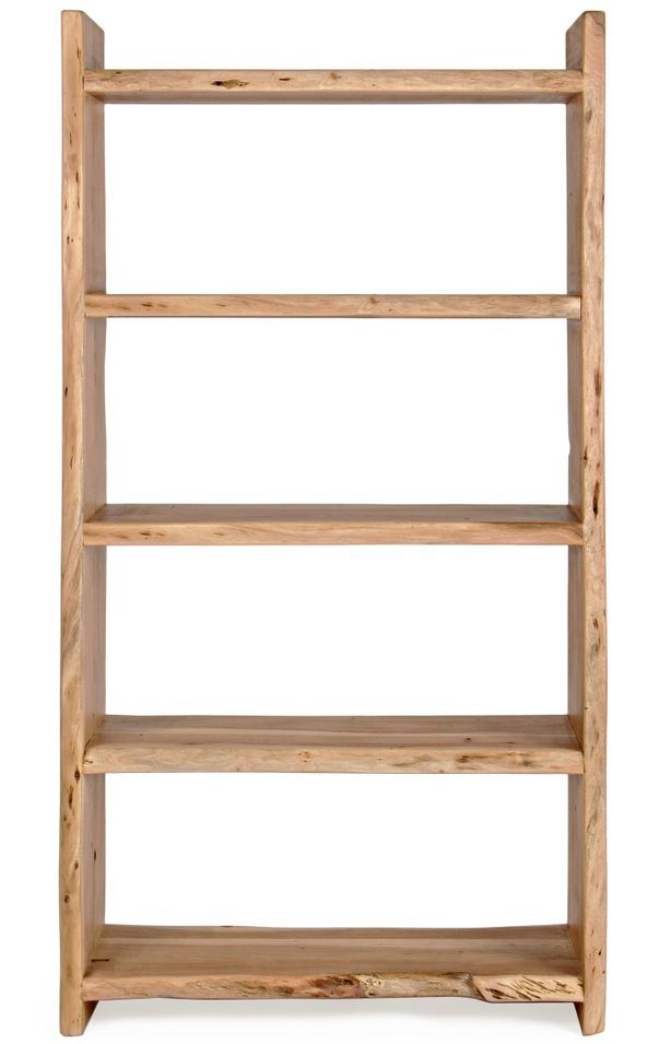 Bibliothèque en bois d'acacia naturel 4 niveaux Adria 90 cm - Photo n°1
