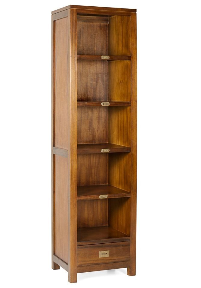 Bibliothèque en bois d'acajou massif 1 tiroir FALKANE - Photo n°1