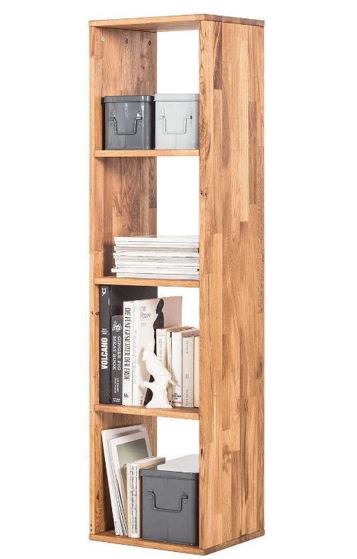 Bibliothéque en bois de chêne massif 4 compartiments Moby 150 cm - Photo n°1