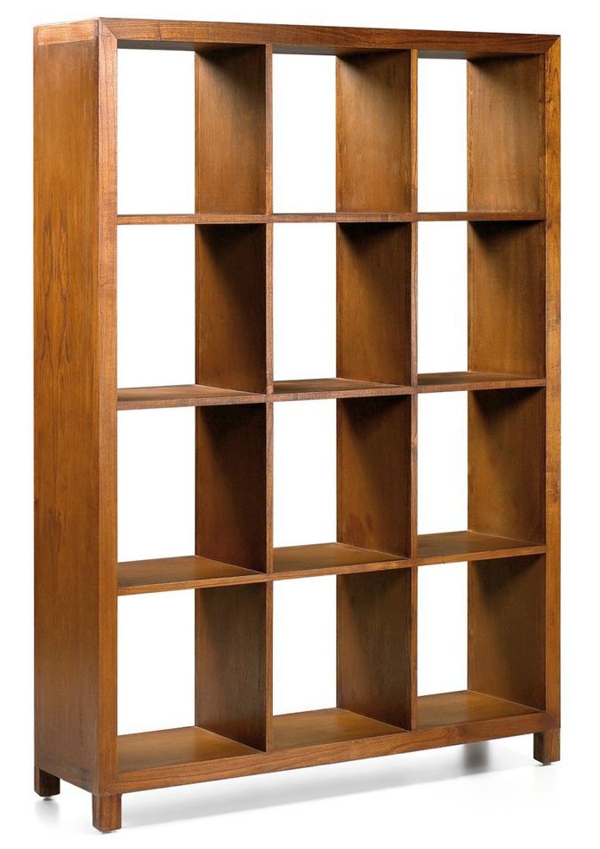 Bibliothèque en bois massif de Mindy 12 compartiments Orka 135 cm - Photo n°1