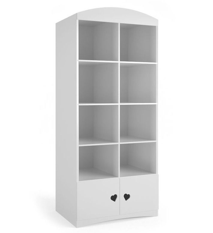 Bibliothèque enfant blanche orné de cœurs Myra - Photo n°1