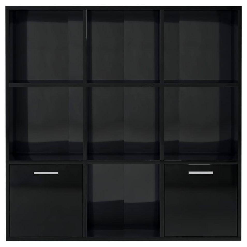 Bibliothèque étagère en bois Valika 98 cm - 7 niches 2 portes - Photo n°1