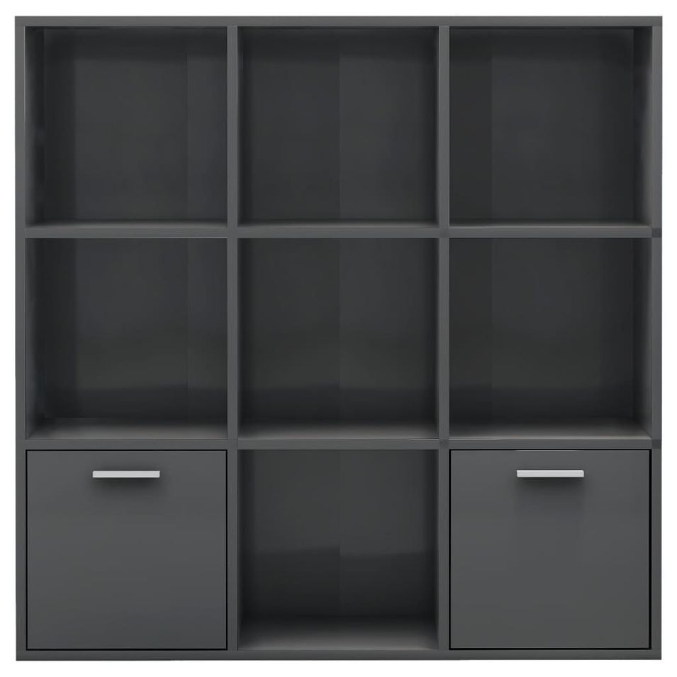 Bibliothèque étagère en bois Valika 98 cm - 7 niches 2 portes - Photo n°1