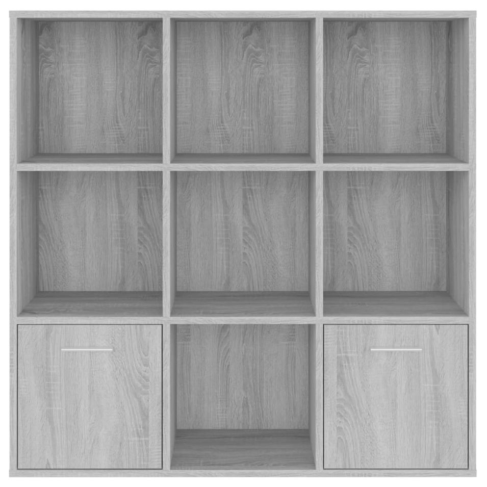 Bibliothèque étagère en bois Valika 98 cm - 7 niches 2 portes - Photo n°1