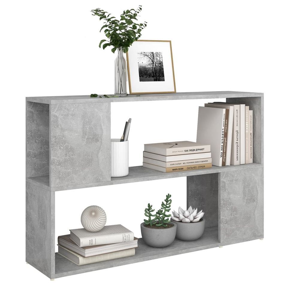 Bibliothèque Gris béton 100x24x63 cm - Photo n°1