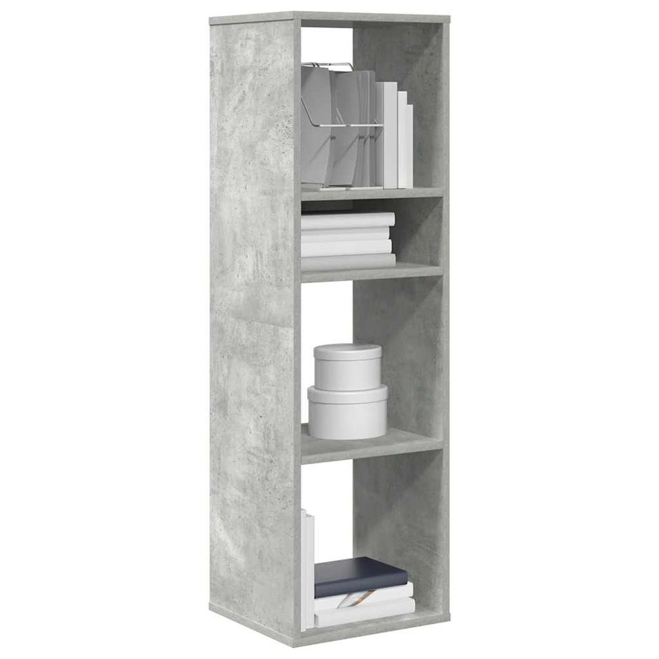 Bibliothèque gris béton 34x31x112 cm bois d'ingénierie - Photo n°1