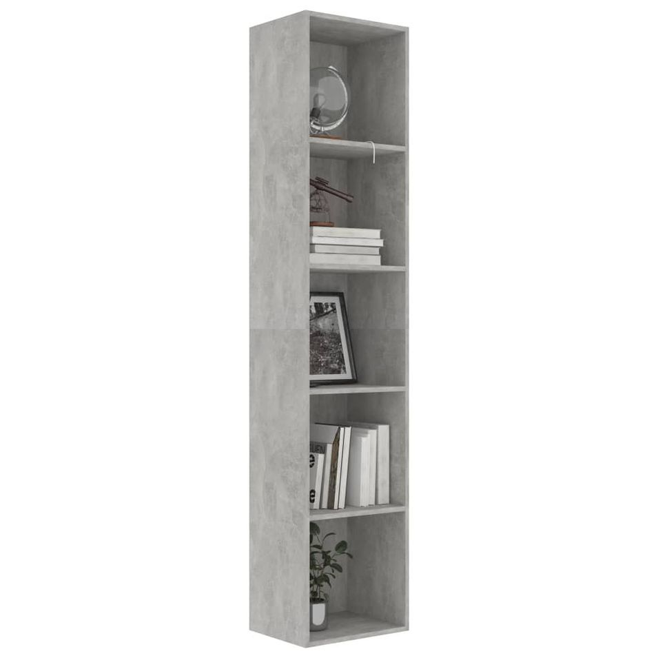 Bibliothèque Gris béton 40x30x189 cm - Photo n°1