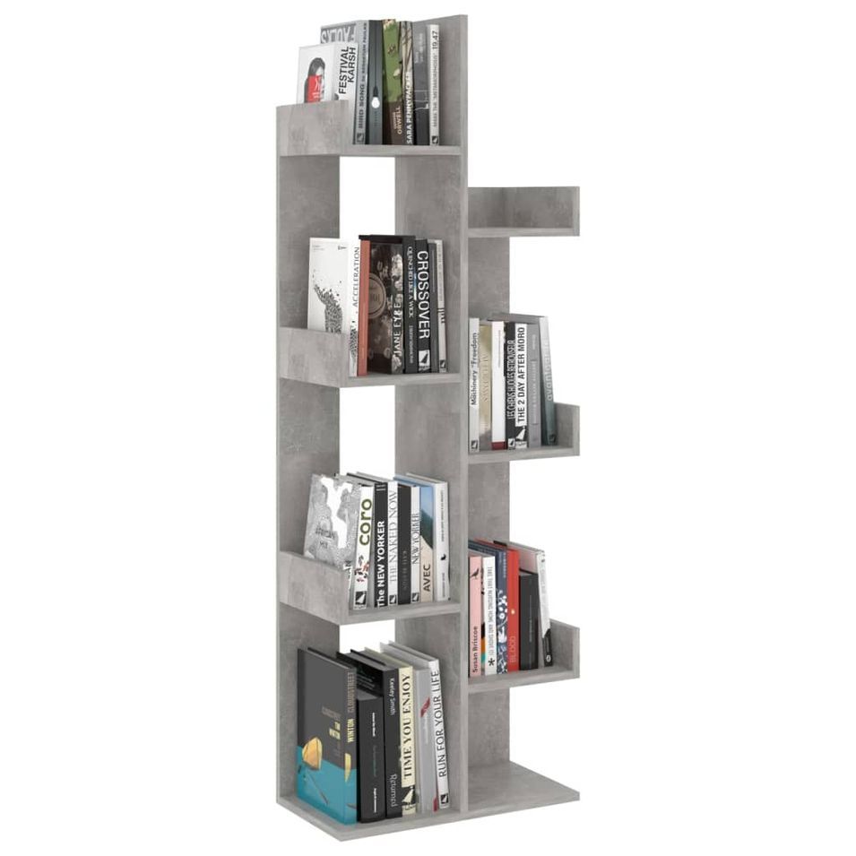 Bibliothèque Gris béton 48x25,5x140 cm - Photo n°1