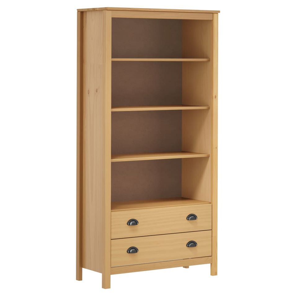 Bibliothèque Hill Range Marron miel 85x37x170,5 cm Pin solide - Photo n°1