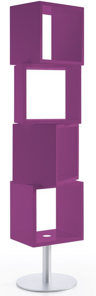 Bibliothèque laquée fuchsia Cubique - Photo n°1