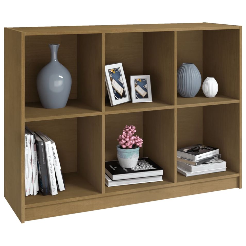 Bibliothèque Marron miel 104x33x76 cm Bois de pin massif - Photo n°1