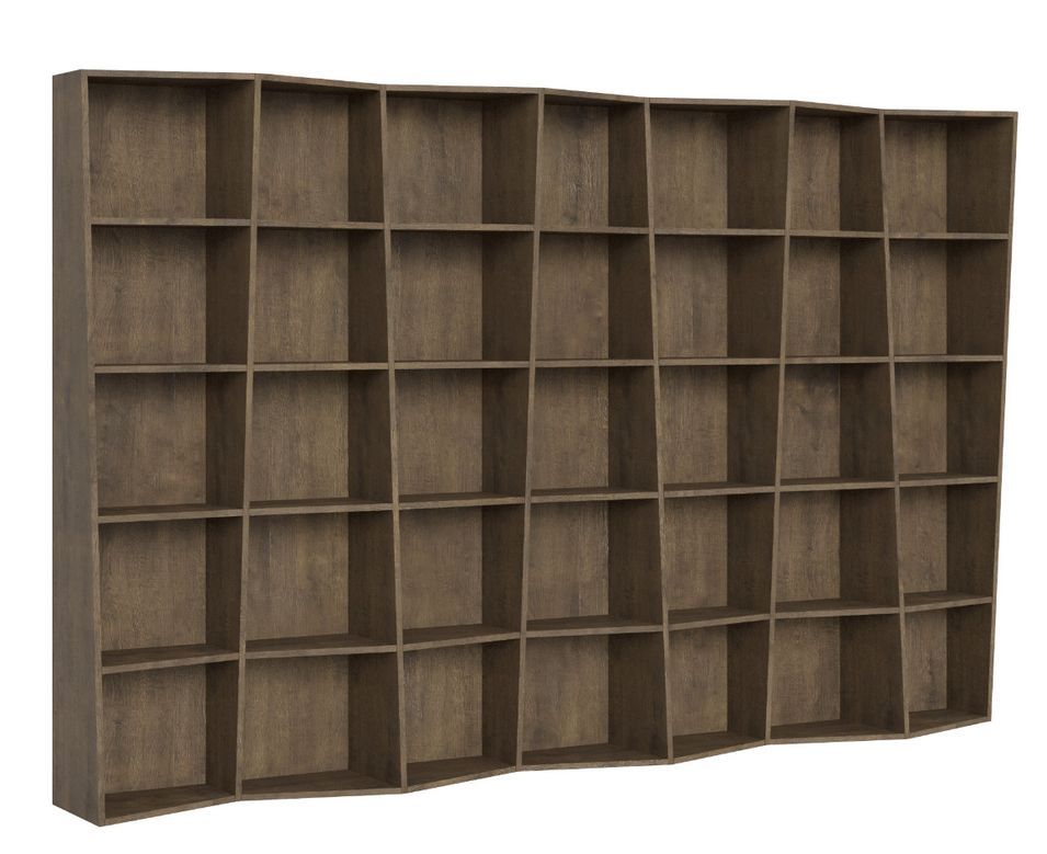 Bibliothèque moderne déstructurée en bois Brika - Photo n°1