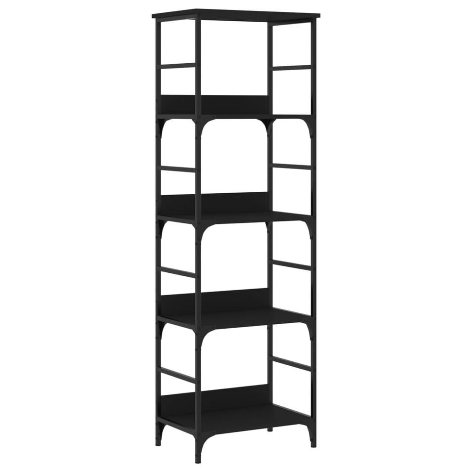 Bibliothèque noir 50x33x153 cm bois d'ingénierie - Photo n°1