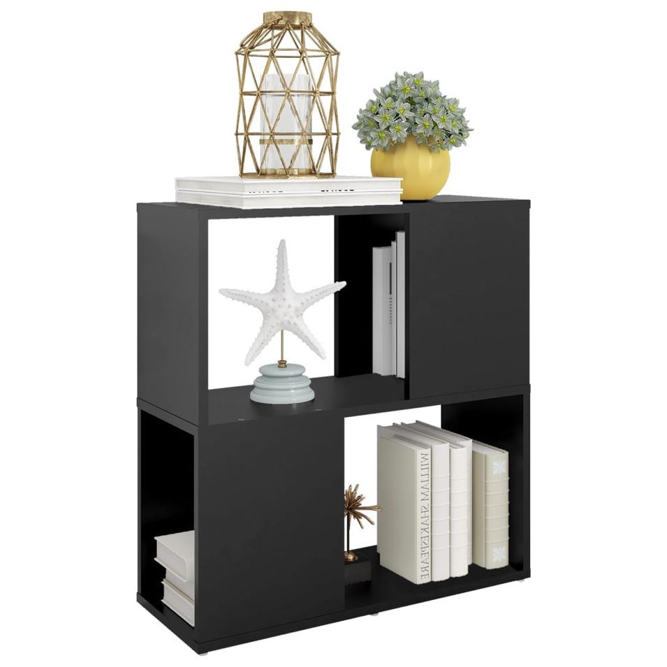 Bibliothèque Noir 60x24x63 cm - Photo n°1