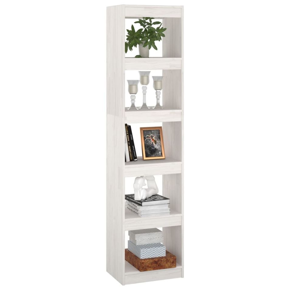 Bibliothèque/Séparateur de pièce Blanc 40x30x167,5cm Pin massif - Photo n°1
