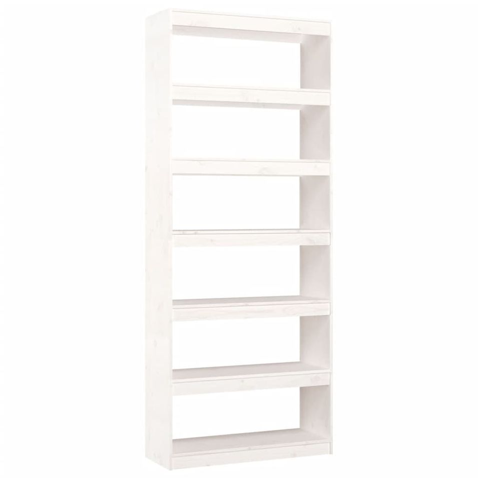 Bibliothèque/Séparateur de pièce Blanc 80x30x199,5cm Pin solide - Photo n°1