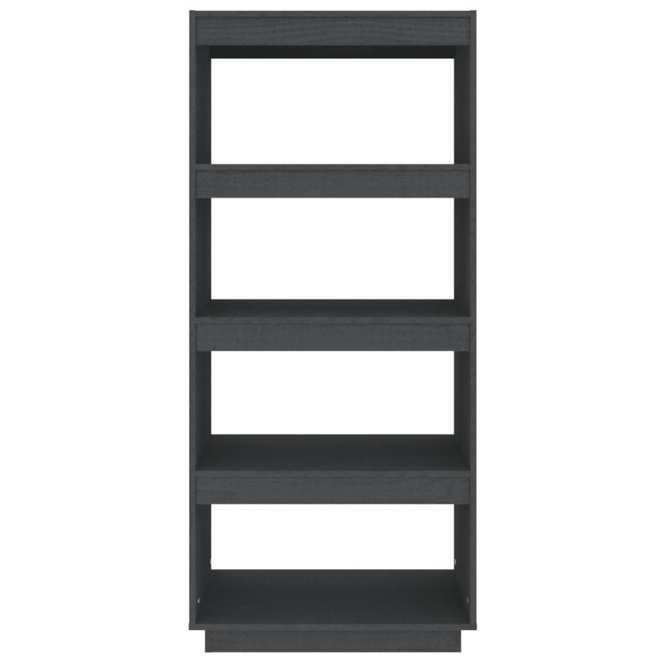 Bibliothèque/Séparateur de pièce Gris 60x35x135 cm Pin massif - Photo n°5
