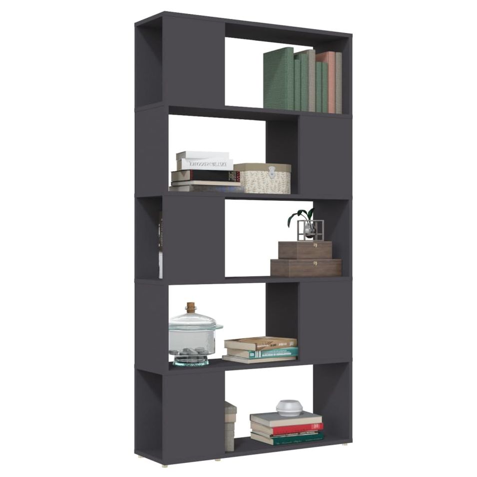 Bibliothèque/Séparateur de pièce Gris 80x24x155 cm - Photo n°1