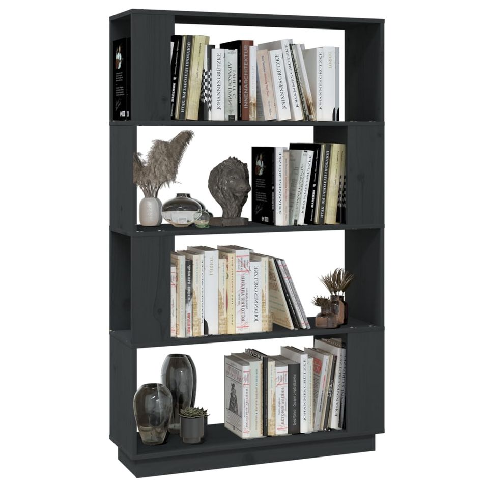 Bibliothèque/Séparateur de pièce Gris 80x25x132 cm Pin solide - Photo n°1