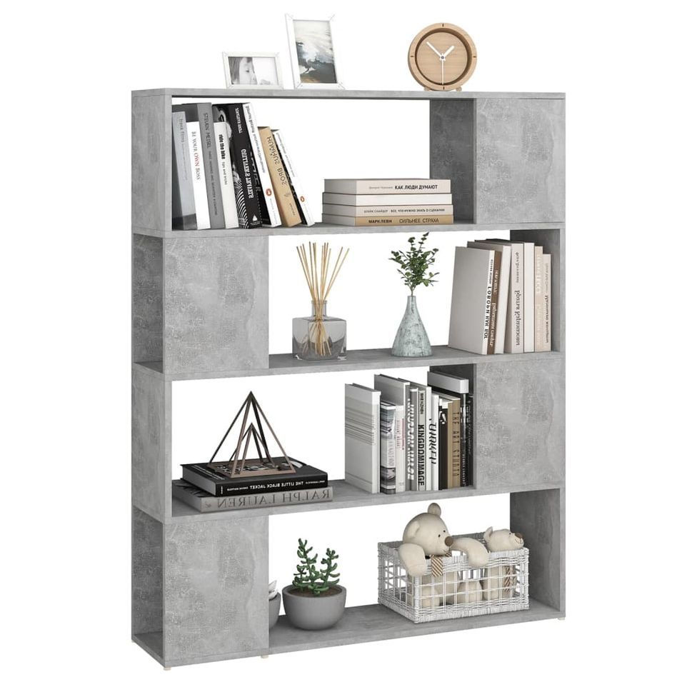 Bibliothèque/Séparateur de pièce Gris béton 100x24x124 cm - Photo n°1