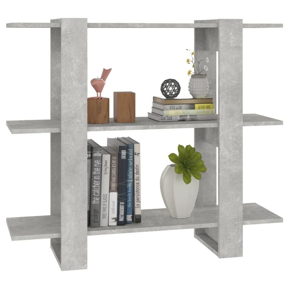 Bibliothèque/Séparateur de pièce Gris béton 100x30x87 cm - Photo n°1