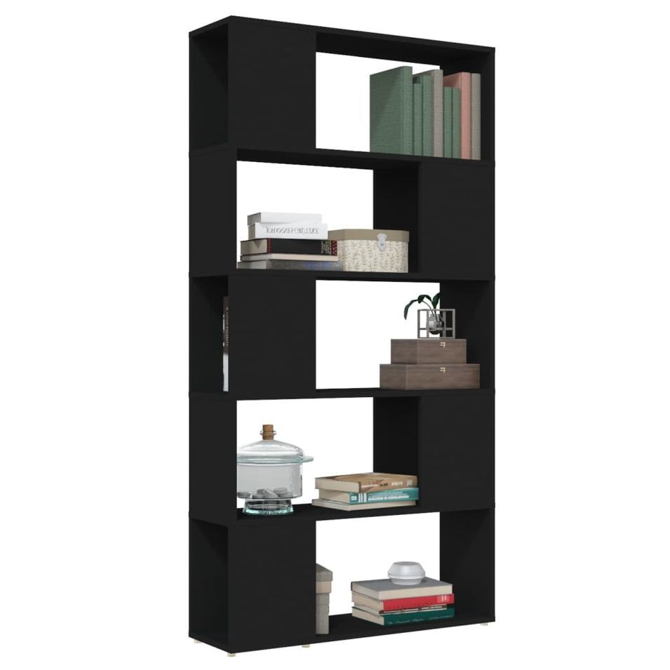 Bibliothèque/Séparateur de pièce Noir 80x24x155 cm - Photo n°1