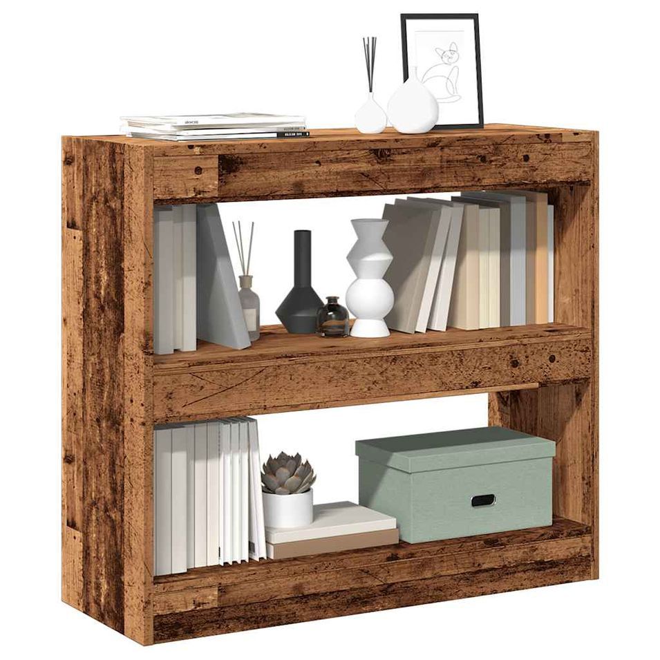 Bibliothèque/Séparateur de pièce vieux bois 80x30x72 cm - Photo n°1