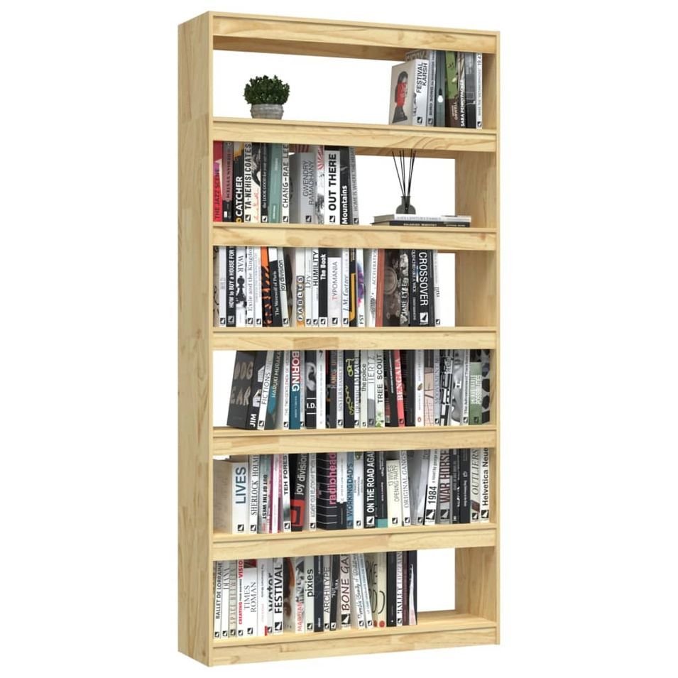 Bibliothèque/Séparateur en Pin massif Kiro L 100 x H 215 x P 58 cm - Elégance naturelle et polyvalence - Photo n°1