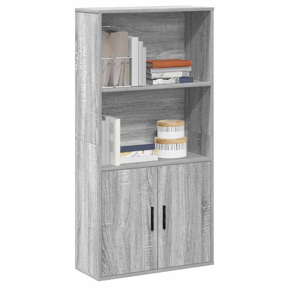 Bibliothèque sonoma gris 60x24x120 cm bois d'ingénierie - Photo n°1