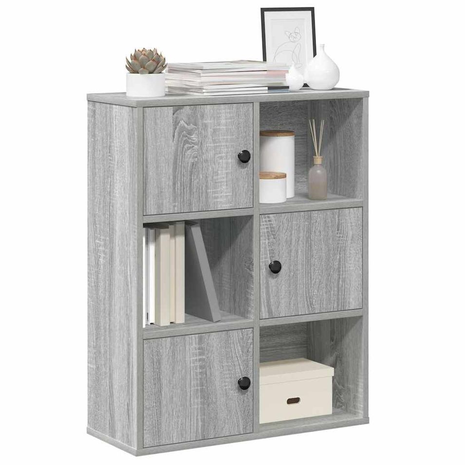 Bibliothèque sonoma gris 60x24x76,5 cm bois d'ingénierie - Photo n°1